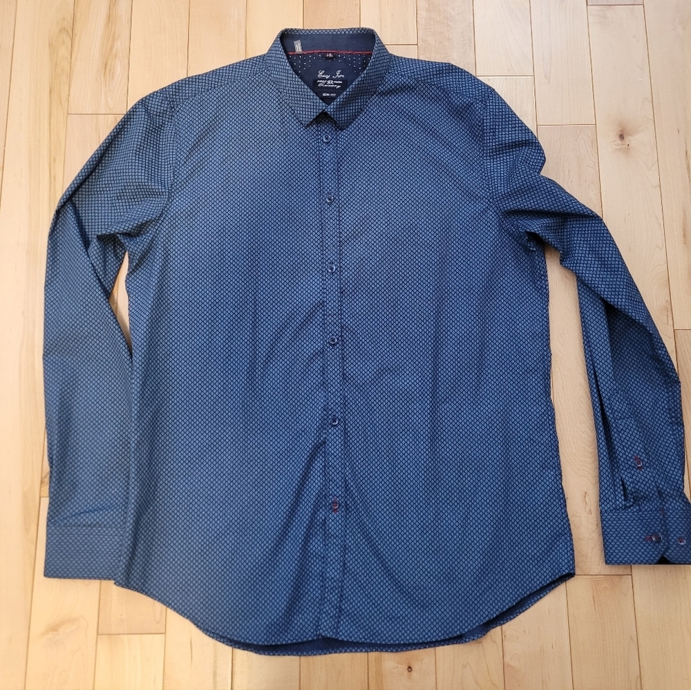 Blue Point Zero Men's size large semi fit dress shirt